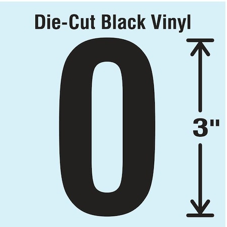 Number Label, Vinyl, 3 in H, 1-5/8 in W, PK10 MPN:DBV-3-0-10