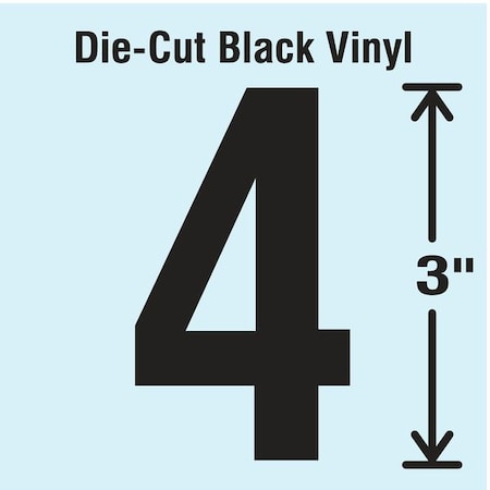 NumberLabel, Vinyl, 3inH, 1-5/8inW, PK10 MPN:DBV-3-4-10