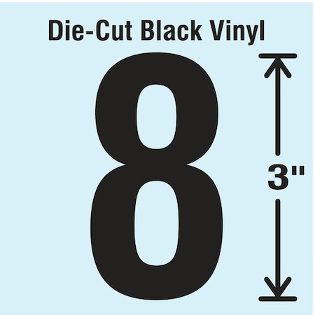 NumberLabel, Vinyl, 3inH, 1-5/8inW, PK10 MPN:DBV-3-8-10