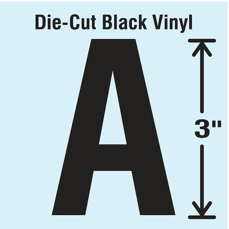 LetterLabel, Vinyl, 3inH, 1-5/8inW, PK10 MPN:DBV-3-A-10