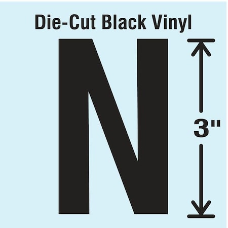 LetterLabel, Vinyl, 3inH, 1-5/8inW, PK10 MPN:DBV-3-N-10