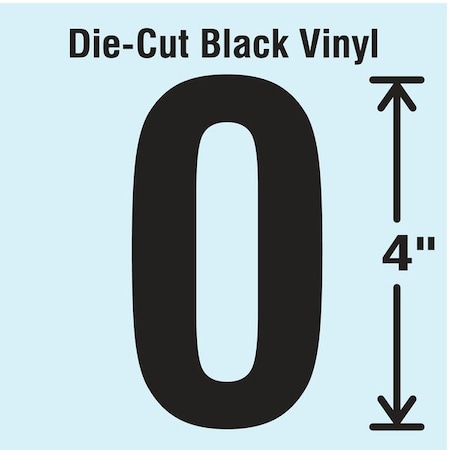 Number Label, Vinyl, 4 in H, 2-1/4 in W, PK10 MPN:DBV-4-0-10