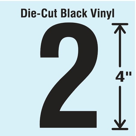 Number Label, Vinyl, 4 in H, 2-1/4 in W, PK10 MPN:DBV-4-2-10