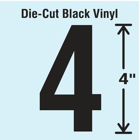 Number Label, Vinyl, 4 in H, 2-1/4 in W, PK10 MPN:DBV-4-4-10