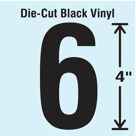 NumberLabel, Vinyl, 4inH, 2-1/4inW, PK10 MPN:DBV-4-6-10