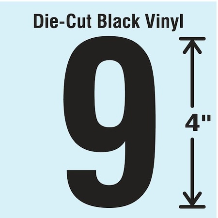 NumberLabel, Vinyl, 4inH, 2-1/4inW, PK10 MPN:DBV-4-9-10