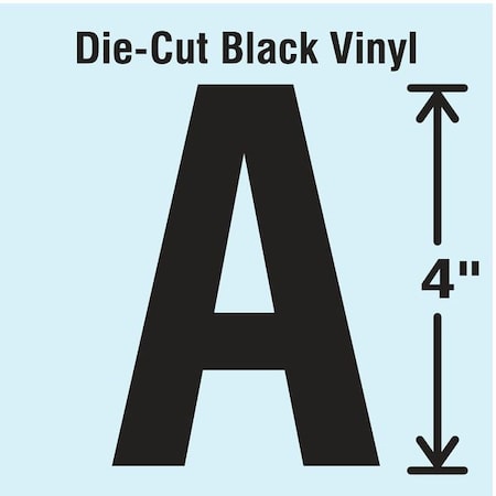 LetterLabel, Vinyl, 4inH, 2-1/4inW, PK10 MPN:DBV-4-A-10