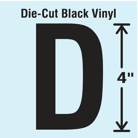 LetterLabel, Vinyl, 4inH, 2-1/4inW, PK10 MPN:DBV-4-D-10