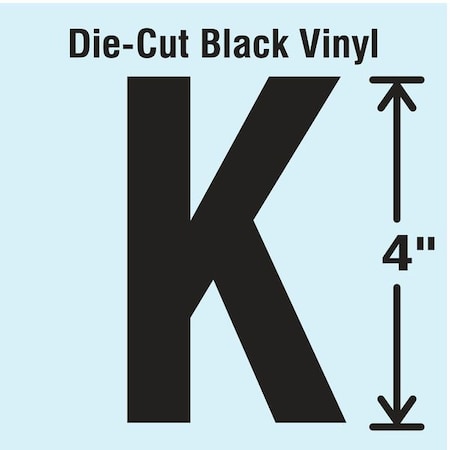 LetterLabel, Vinyl, 4inH, 2-1/4inW, PK10 MPN:DBV-4-K-10