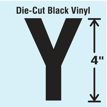 LetterLabel, Vinyl, 4inH, 2-1/4inW, PK10 MPN:DBV-4-Y-10