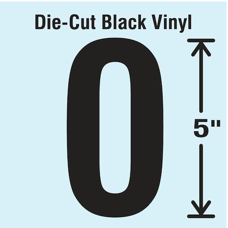 NumberLabel, Vinyl, 5inH, 2-3/4inW, PK10 MPN:DBV-5-0-10