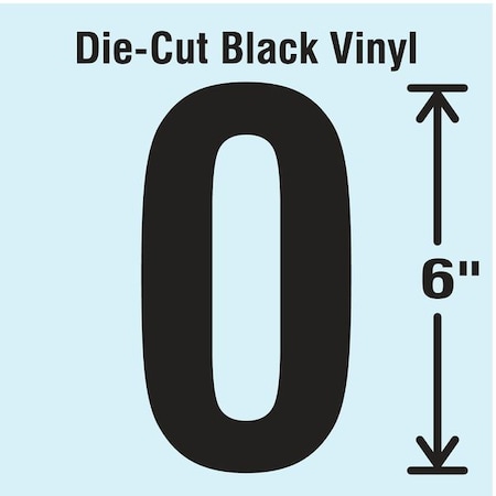 Number Label, Vinyl, 6 in H, 3-1/2 in W MPN:DBV-SINGLE-6-0