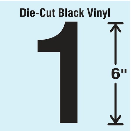 Number Label, Vinyl, 6 in H, 1-1/4 in W MPN:DBV-SINGLE-6-1