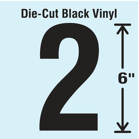 Number Label, Vinyl, 6 in H, 3-1/4 in W MPN:DBV-SINGLE-6-2