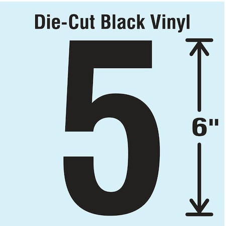 Number Label, Vinyl, 6 in H, 3-1/8 in W MPN:DBV-SINGLE-6-5