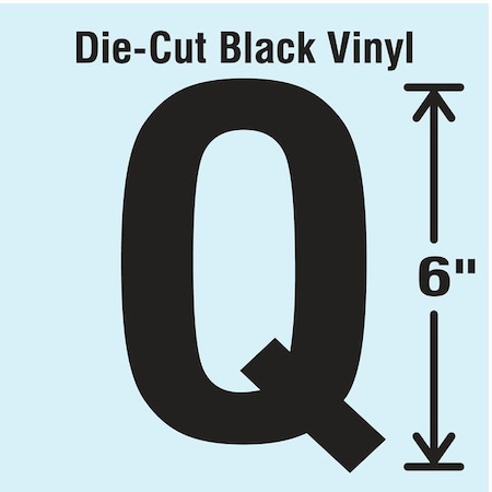Letter Label, Vinyl, 6 in H, 3-1/2 in W MPN:DBV-SINGLE-6-Q