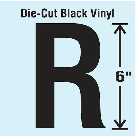 Letter Label, Vinyl, 6 in H, 3-1/2 in W MPN:DBV-SINGLE-6-R