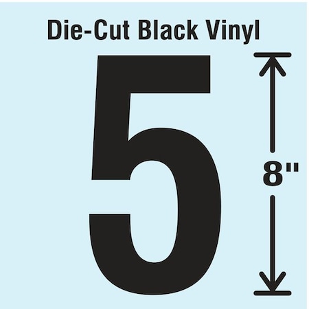 Number Label, Vinyl, 8 in H, 4-1/2 in W MPN:DBV-SINGLE-8-5