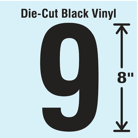 Number Label, Vinyl, 8 in H, 4-3/4 in W MPN:DBV-SINGLE-8-9