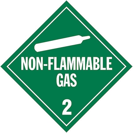 DOT Container Placard, Non-Flammable Gas, Self-Adhesive Vinyl, 10-4/5