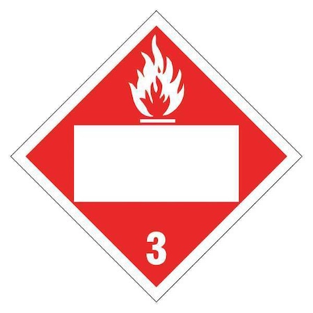 DOT Container Placard, Flame, Self-Adhesive Vinyl, 10-3/4