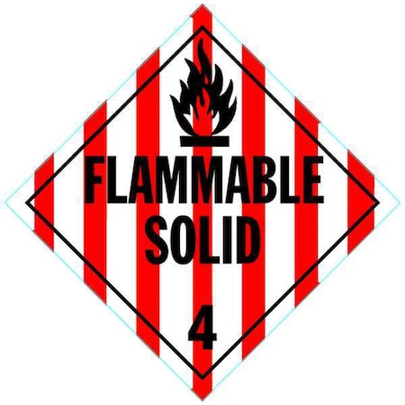 DOT Container Placard, Flammable Solid, Self-Adhesive Vinyl, 10-4/5