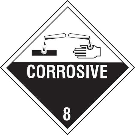DOT Container Placard, Corrosive, Rigid Styrene, 10-4/5