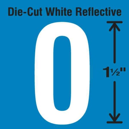 NumberLabel, Vinyl, 1-1/2inH, 7/8inW, PK5 MPN:DWR-1.5-0-5