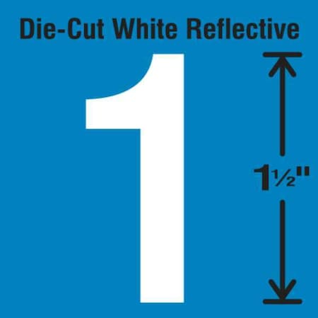 NumberLabel, Vinyl, 1-1/2inH, 3/8inW, PK5 MPN:DWR-1.5-1-5