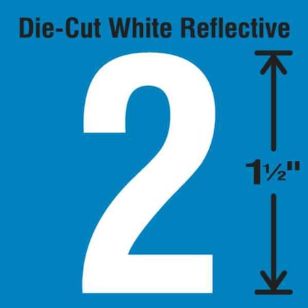 NumberLabel, Vinyl, 1-1/2inH, 7/8inW, PK5 MPN:DWR-1.5-2-5