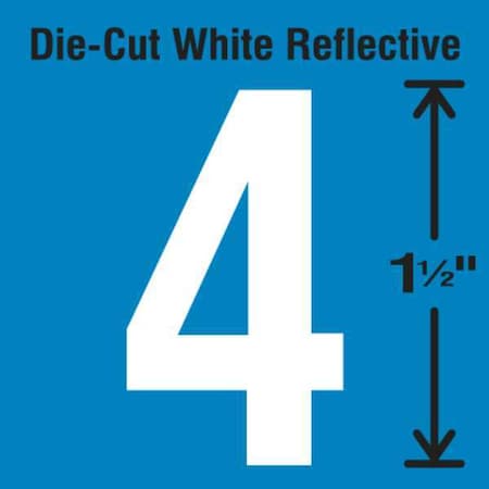 NumberLabel, Vinyl, 1-1/2inH, 7/8inW, PK5 MPN:DWR-1.5-4-5