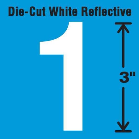 Number Label, Vinyl, 3 in H, 1-3/4 in W, PK5 MPN:DWR-3-1-5