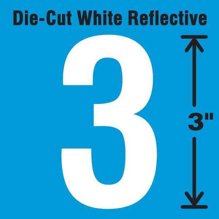 NumberLabel, Vinyl, 3inH, 1-3/4inW, PK5 MPN:DWR-3-3-5