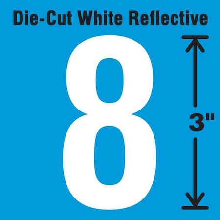 NumberLabel, Vinyl, 3inH, 1-3/4inW, PK5 MPN:DWR-3-8-5