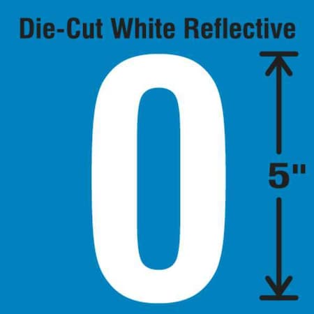 NumberLabel, Vinyl, 5inH, 2-3/4inW, PK5 MPN:DWR-5-0-5
