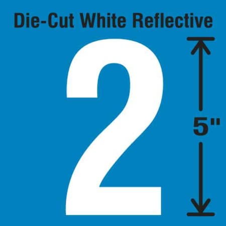 NumberLabel, Vinyl, 5inH, 2-3/4inW, PK5 MPN:DWR-5-2-5