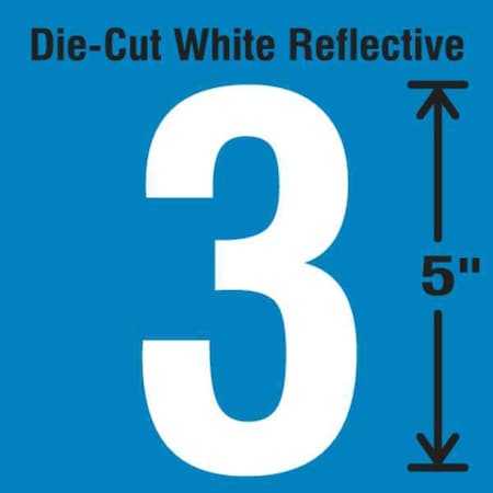 NumberLabel, Vinyl, 5inH, 2-3/4inW, PK5 MPN:DWR-5-3-5