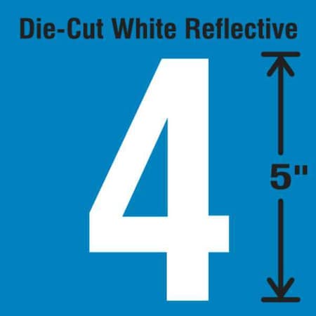 NumberLabel, Vinyl, 5inH, 2-3/4inW, PK5 MPN:DWR-5-4-5