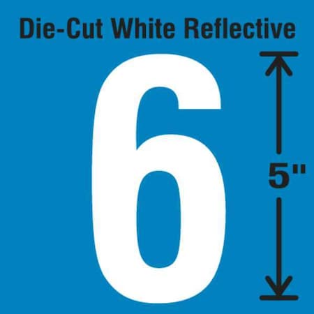 NumberLabel, Vinyl, 5inH, 2-3/4inW, PK5 MPN:DWR-5-6-5