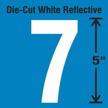 NumberLabel, Vinyl, 5inH, 2-3/4inW, PK5 MPN:DWR-5-7-5