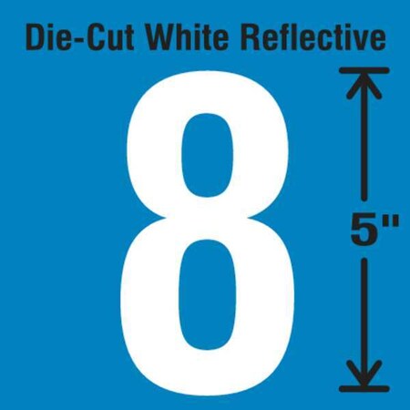 NumberLabel, Vinyl, 5inH, 2-3/4inW, PK5 MPN:DWR-5-8-5