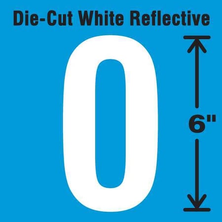 Number Label, Vinyl, 6 in H, 2-3/4 in W MPN:DWR-6-0-EA