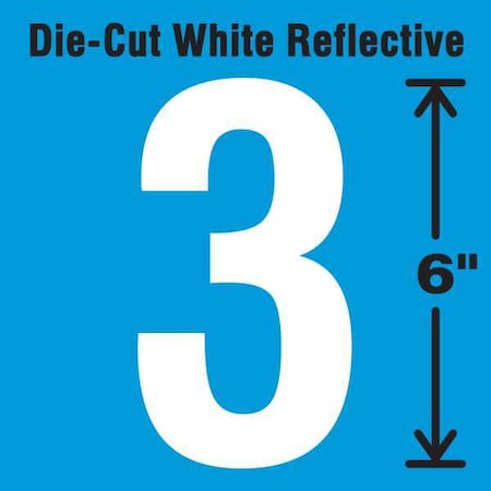 Number Label, Vinyl, 6 in H, 2-3/4 in W MPN:DWR-6-3-EA