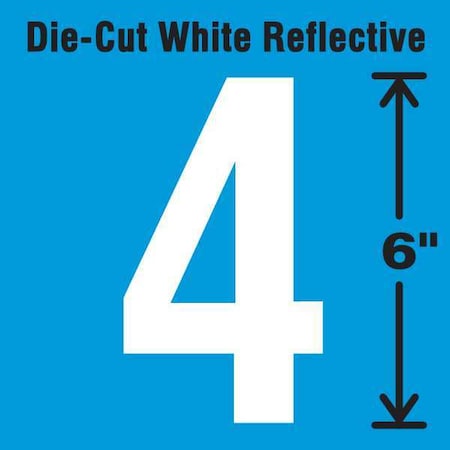 Number Label, Vinyl, 6 in H, 2-3/4 in W MPN:DWR-6-4-EA