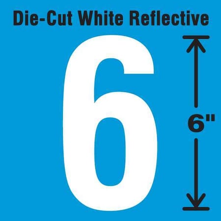 Number Label, Vinyl, 6 in H, 2-3/4 in W MPN:DWR-6-6-EA