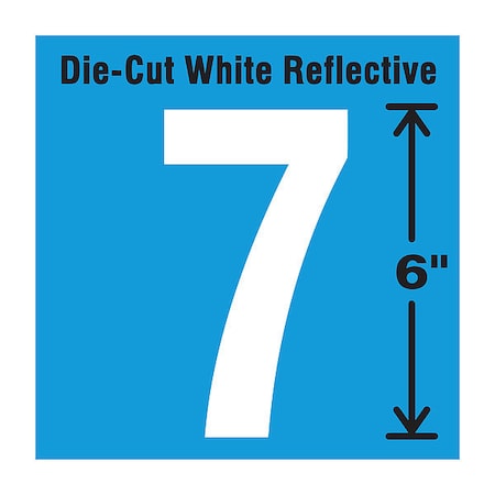 Number Label, Vinyl, 6 in H, 2-3/4 in W MPN:DWR-6-7-EA