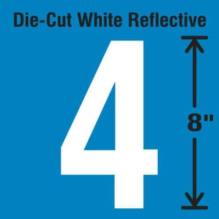 Number Label, Vinyl, White, Number 4, 8