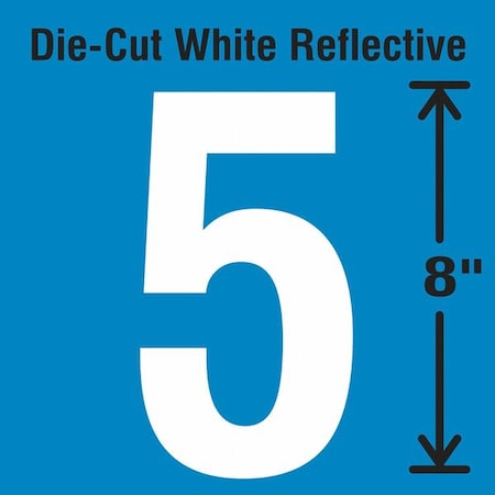 Number Label, Vinyl, White, Number 5, 8