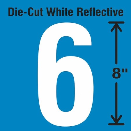 Number Label, Vinyl, White, Number 6, 8