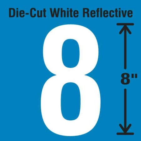 Number Label, Vinyl, White, Number 8, 8